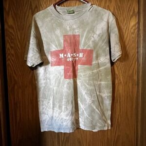 Vintage Mash TV SHOW Promo T Shirt 4077th Green & pink tie dye-est large